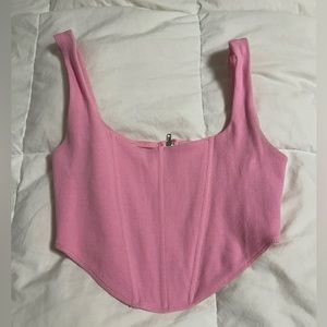 Princess Polly bubble gum pink corset top
